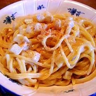 クラムチャウダーのスパゲティ